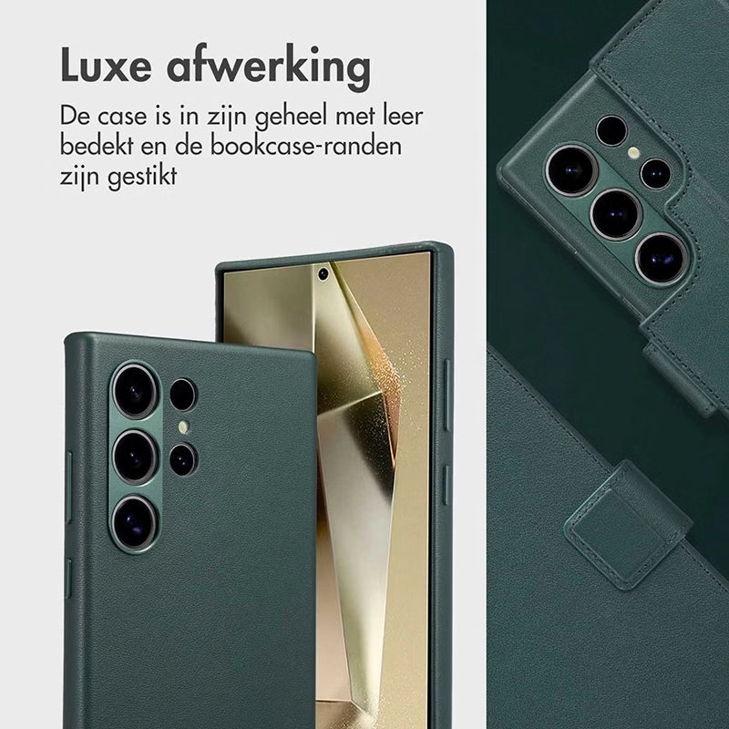 Authentieke 2-in-1 Samsung Leren Hoes - Cedar Green