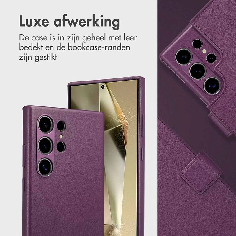 Authentieke 2-in-1 Samsung Leren Hoes - Heath Purple