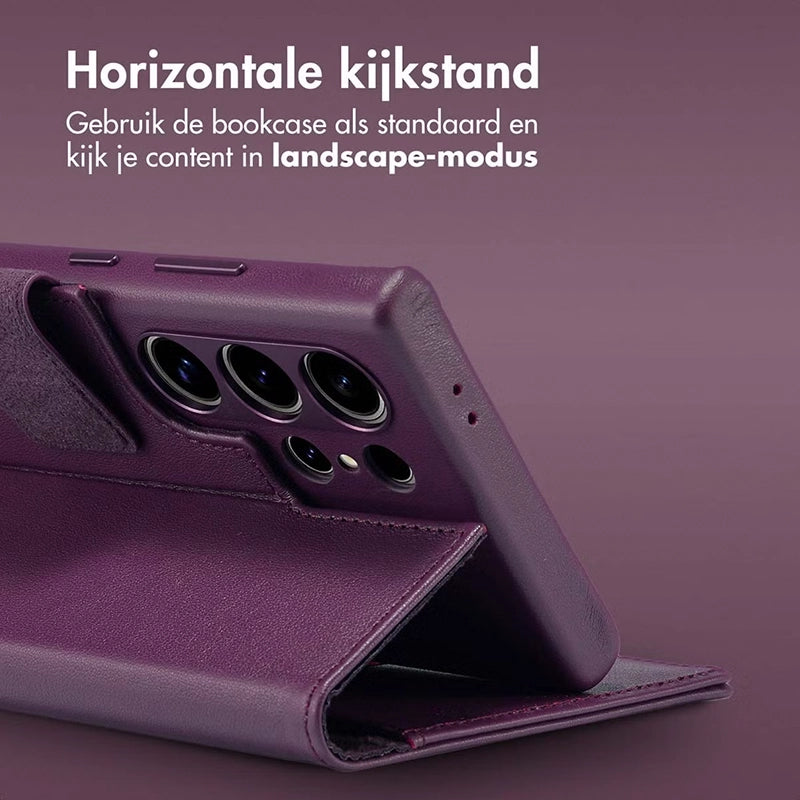 Authentieke 2-in-1 Samsung Leren Hoes - Heath Purple