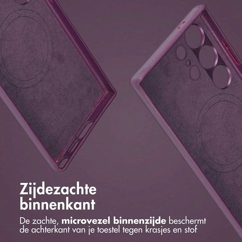 Authentieke 2-in-1 Samsung Leren Hoes - Heath Purple