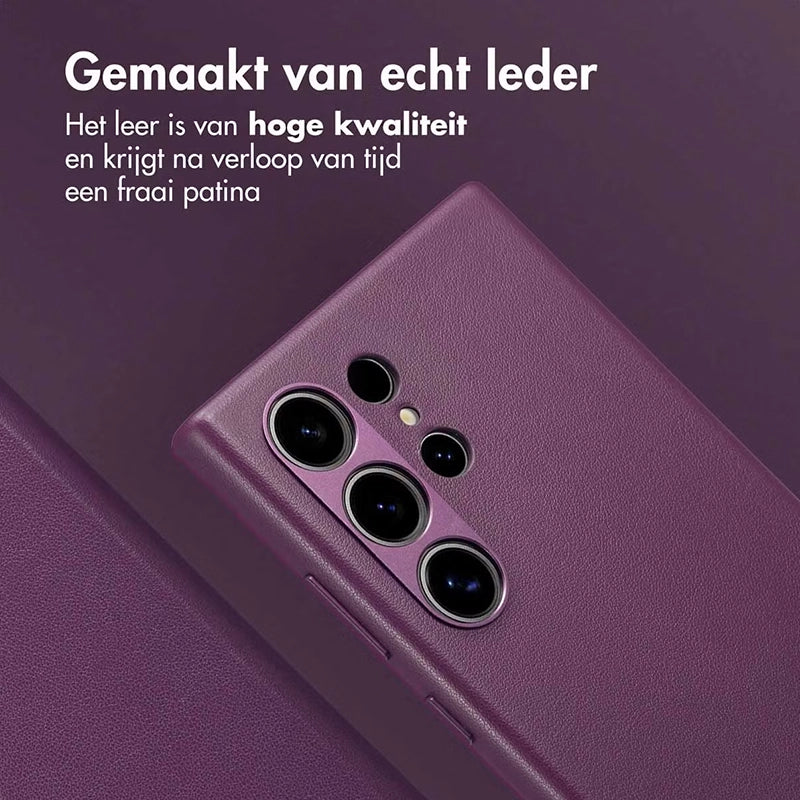 Authentieke 2-in-1 Samsung Leren Hoes - Heath Purple