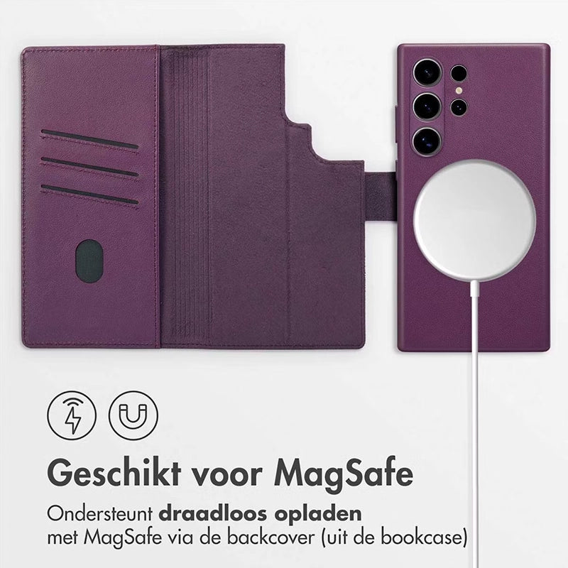 Authentieke 2-in-1 Samsung Leren Hoes - Heath Purple