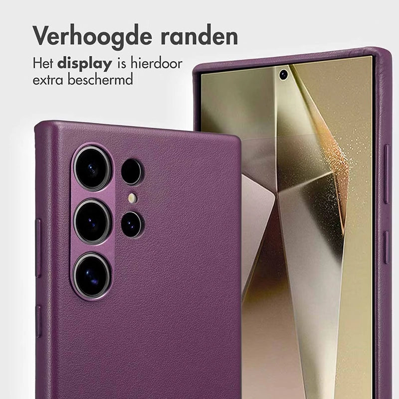 Authentieke 2-in-1 Samsung Leren Hoes - Heath Purple