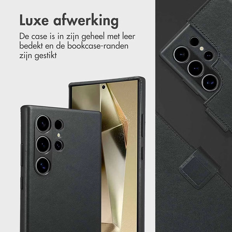 Authentieke 2-in-1 Samsung Leren Hoes - Onyx Black