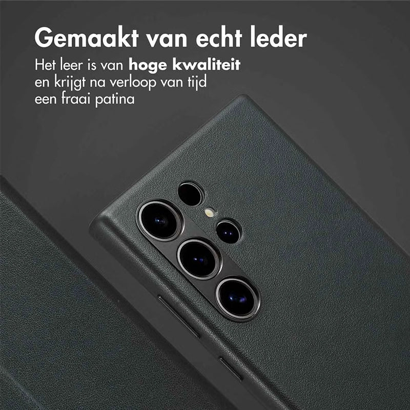 Authentieke 2-in-1 Samsung Leren Hoes - Onyx Black