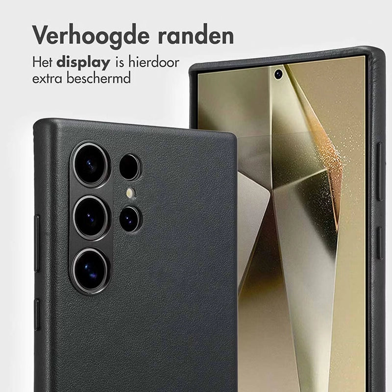 Authentieke 2-in-1 Samsung Leren Hoes - Onyx Black