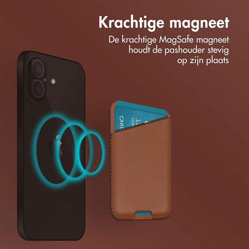 Leren Kaarthouder met MagSafe - Sienna Brown