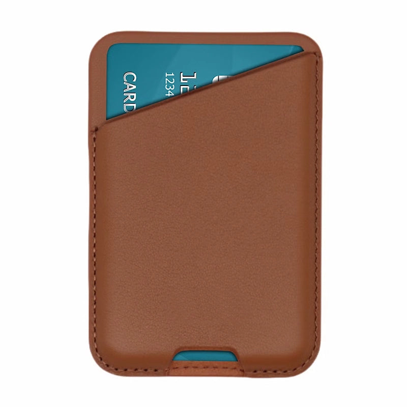 Leather Card Holder with MagSafe - Sienna Brown