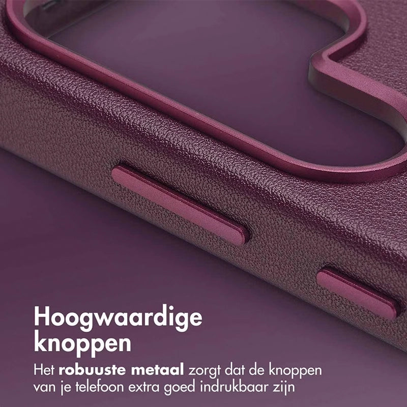 Luxe Echt Leren Samsung Backcover - Heath Purple