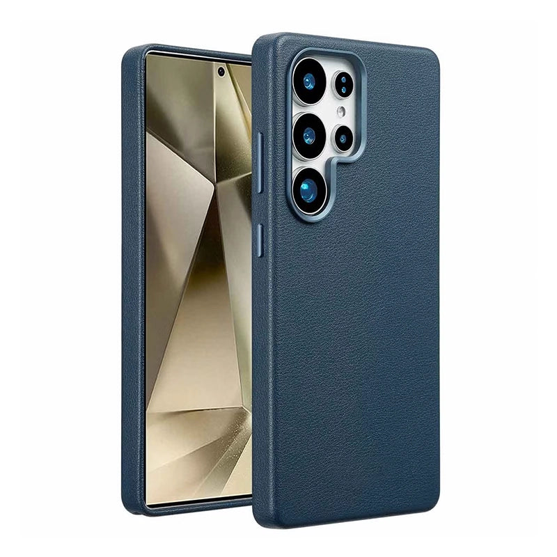 Luxe Echt Leren Samsung Backcover - Nightfall Blue