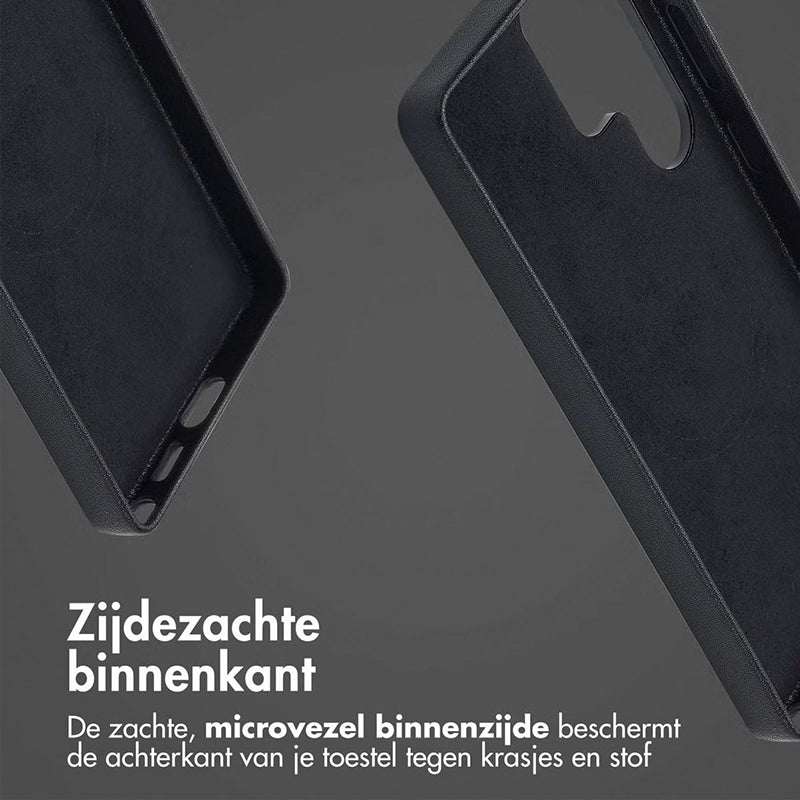 Luxe Echt Leren Samsung Backcover - Onyx Black