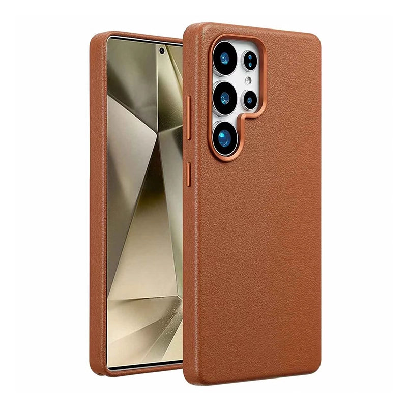 Luxe Echt Leren Samsung Backcover - Sienna Brown