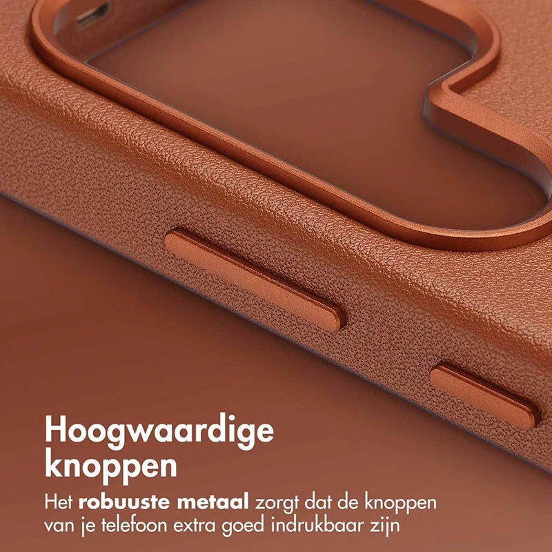 Luxe Echt Leren Samsung Backcover - Sienna Brown