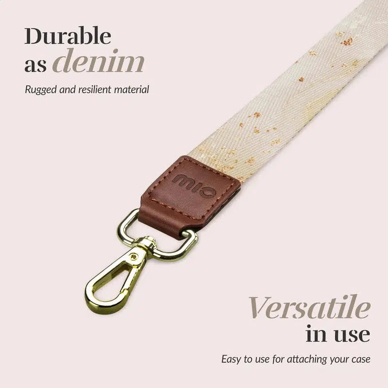 MIO Lanyard Universeel Nylon Telefoonkoord / Telefoonketting Gold Marble