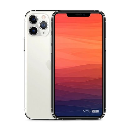 Refurbished iPhone 11 Pro Zilver, voorkant en achterkant