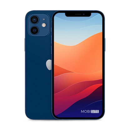 Refurbished iPhone 12 Blauw, voorkant en achterkant