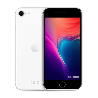 Refurbished iPhone SE 2020 Wit, voorkant en achterkant