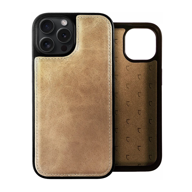 Prestige Echt Leren iPhone Book Case - Lichtbruin