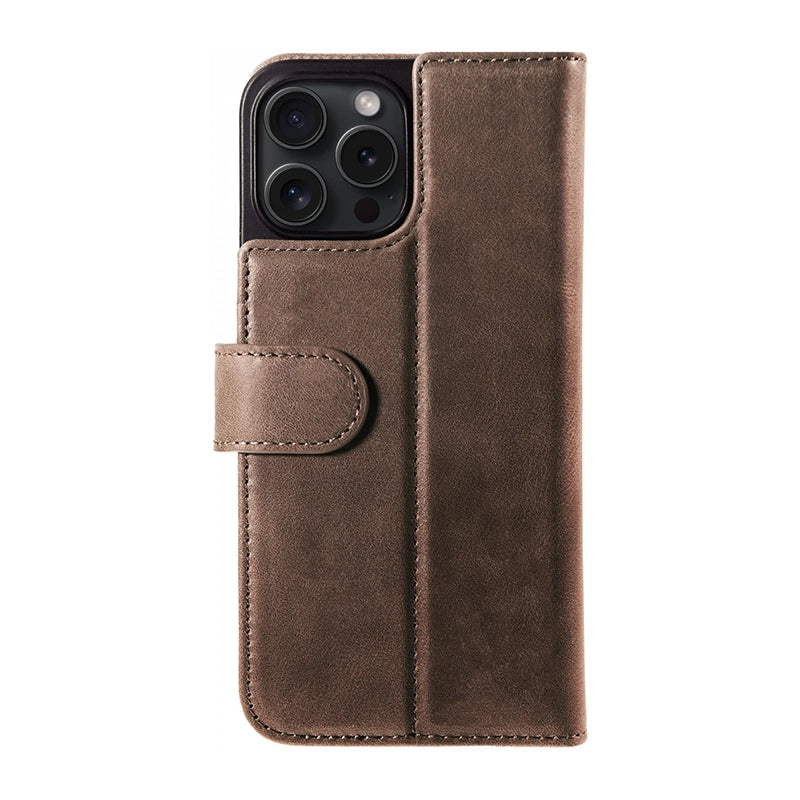 Prestige Genuine Leather iPhone Book Case - Brown