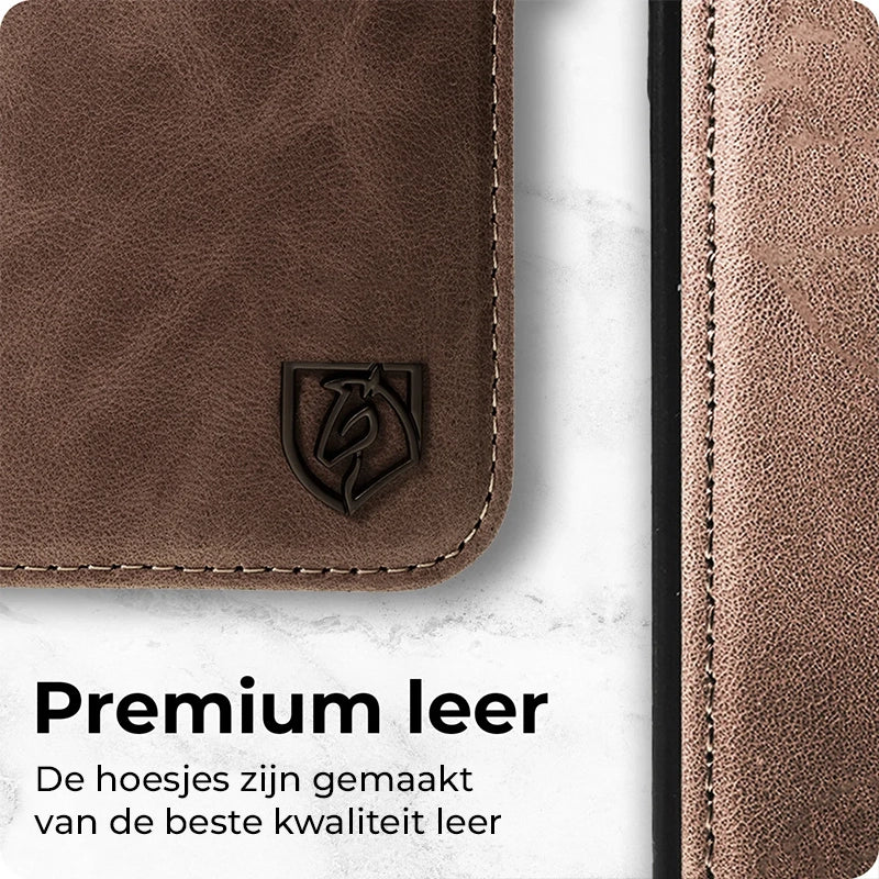 Prestige Genuine Leather iPhone Book Case - Brown