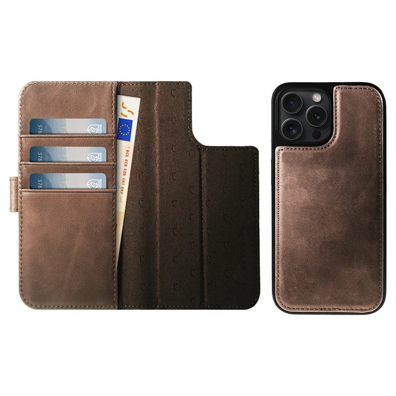 Prestige Genuine Leather iPhone Book Case - Brown