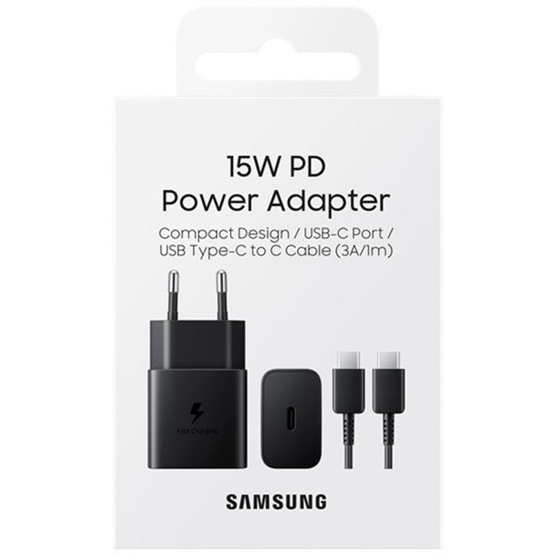 Samsung Originele Power Adapter met USB-C kabel - Oplader - USB-C aansluiting - Fast Charge - 15 Watt - 1 meter - Zwart