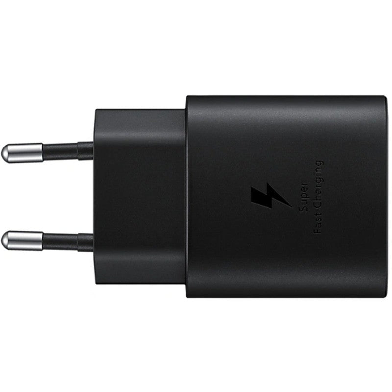 Samsung Originele USB-C naar USB-C kabel - 1 meter - 25 Watt - Zwart + Originele Fast Charging Adapter USB-C Oplader -25 Watt - Zwart