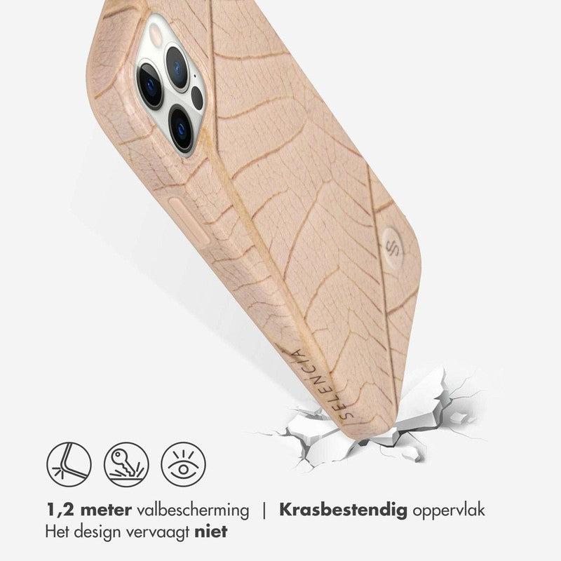 Selencia Aurora Fashion Backcover - Duurzaam hoesje - 100% gerecycled - Earth Leaf Beige