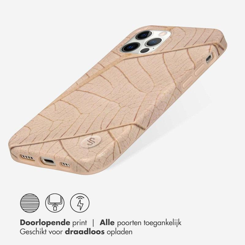 Selencia Aurora Fashion Backcover - Duurzaam hoesje - 100% gerecycled - Earth Leaf Beige