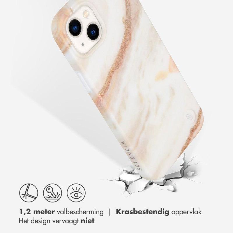 Selencia Aurora Fashion Backcover - Duurzaam hoesje - 100% gerecycled - Wit Marmer