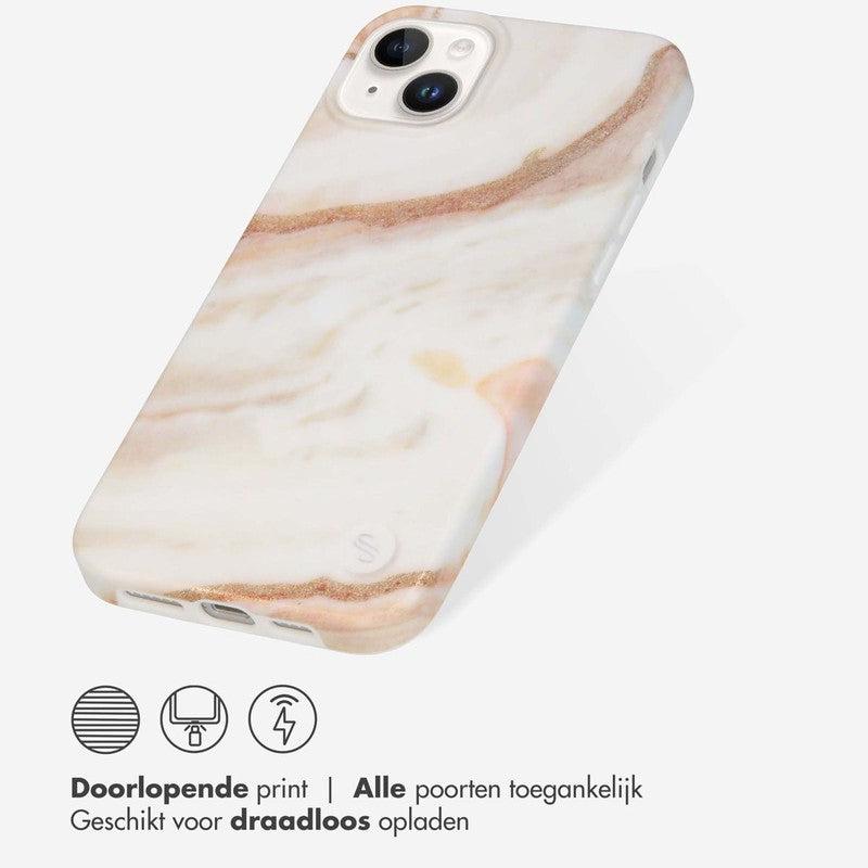 Selencia Aurora Fashion Backcover - Duurzaam hoesje - 100% gerecycled - Wit Marmer