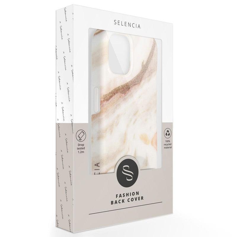 Selencia Aurora Fashion Backcover - Duurzaam hoesje - 100% gerecycled - Wit Marmer