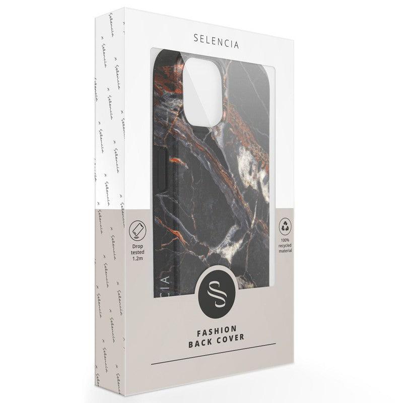 Selencia Aurora Fashion Backcover - Duurzaam hoesje - 100% gerecycled - Zwart Marmer