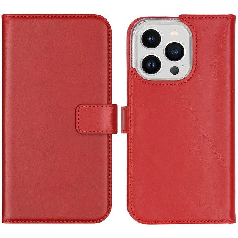 Selencia Echt Lederen Bookcase voor iPhone - Rood