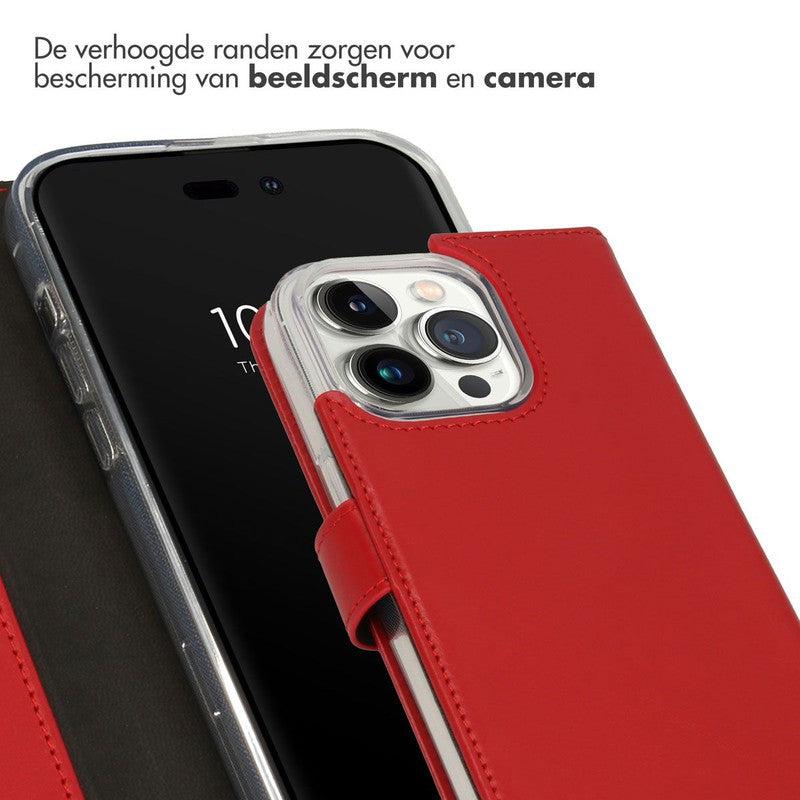 Selencia Echt Lederen Bookcase voor iPhone - Rood