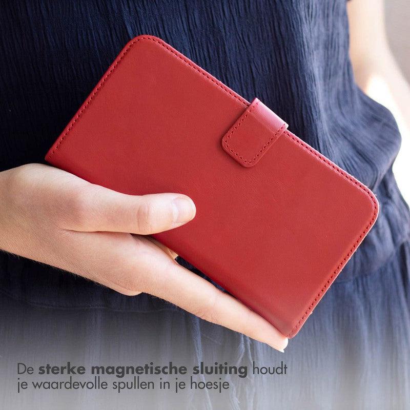 Selencia Echt Lederen Bookcase voor iPhone - Rood