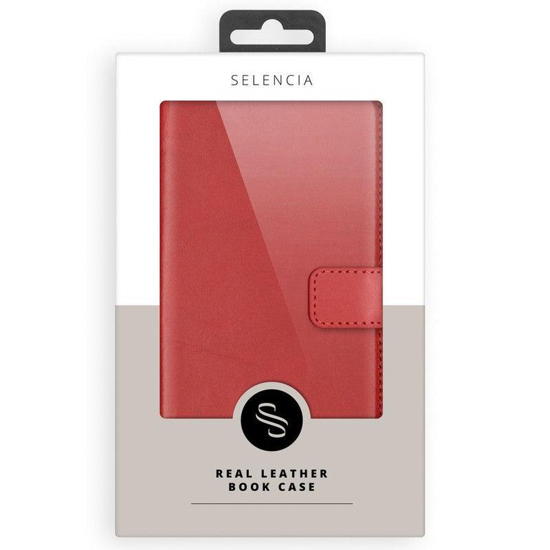 Selencia Echt Lederen Bookcase voor iPhone - Rood