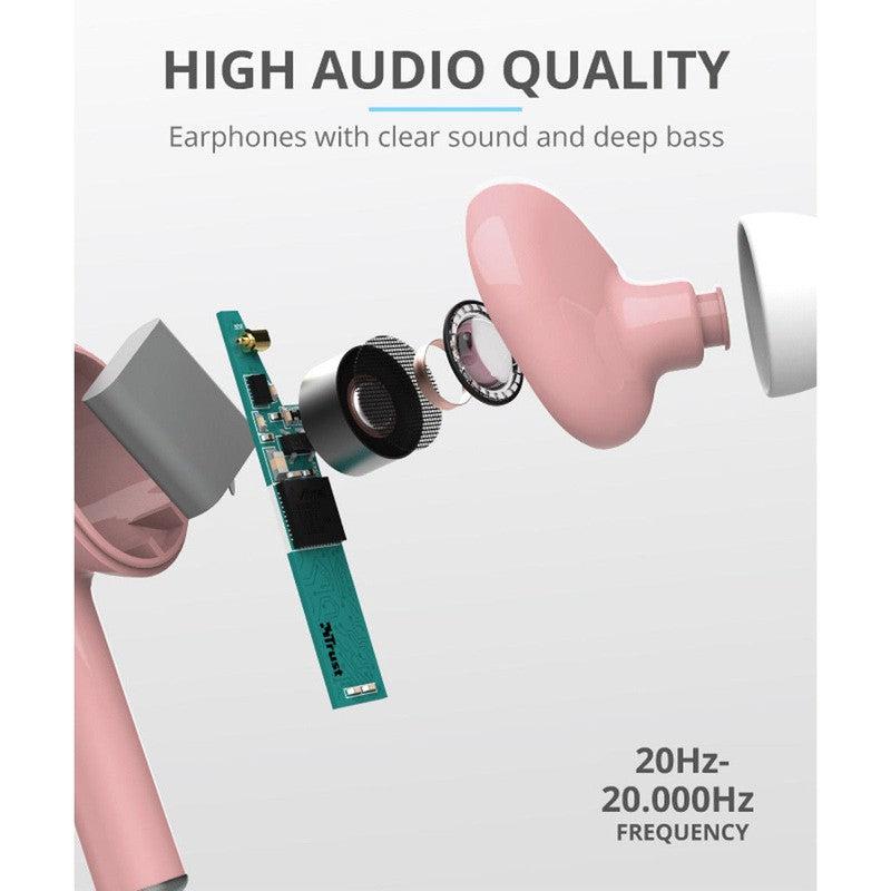 Trust Nika Touch Bluetooth In-Ear Volledig Draadloze Oordopjes Roze