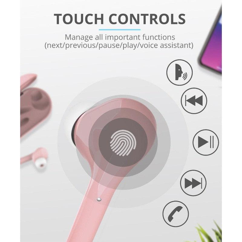 Trust Nika Touch Bluetooth In-Ear Volledig Draadloze Oordopjes Roze