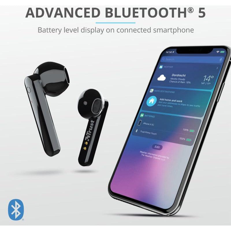 Trust Primo Touch Wireless Bluetooth Earphones Zwart