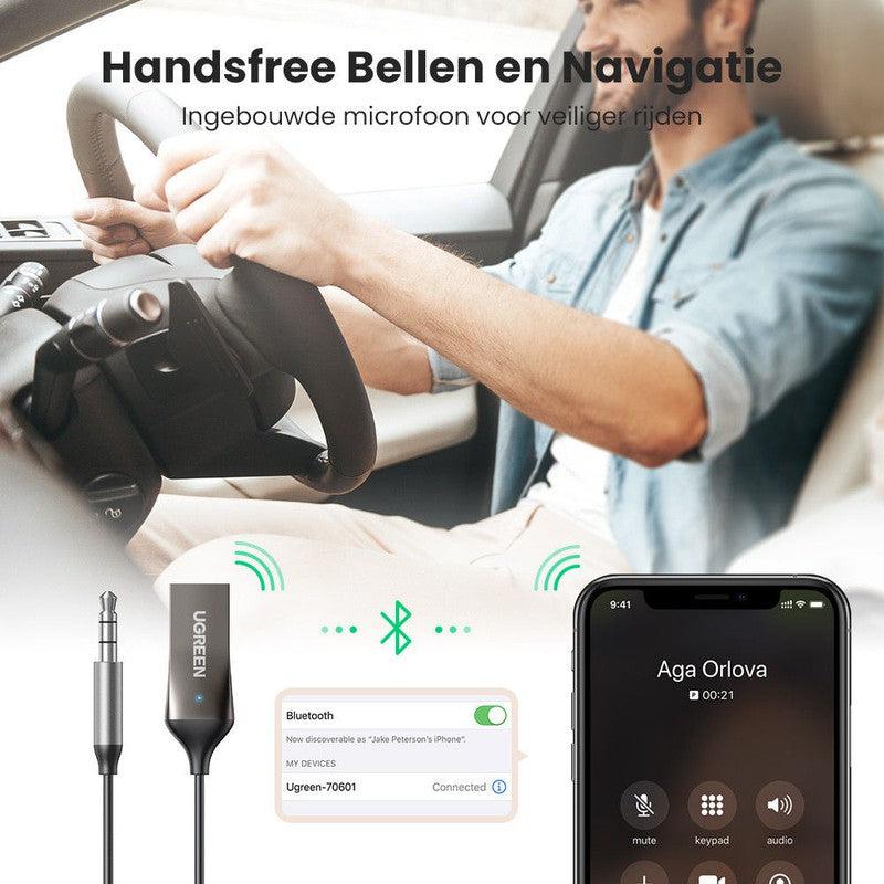 UGREEN Bluetooth Receiver Auto Audio Aux naar USB Kabel Grijs