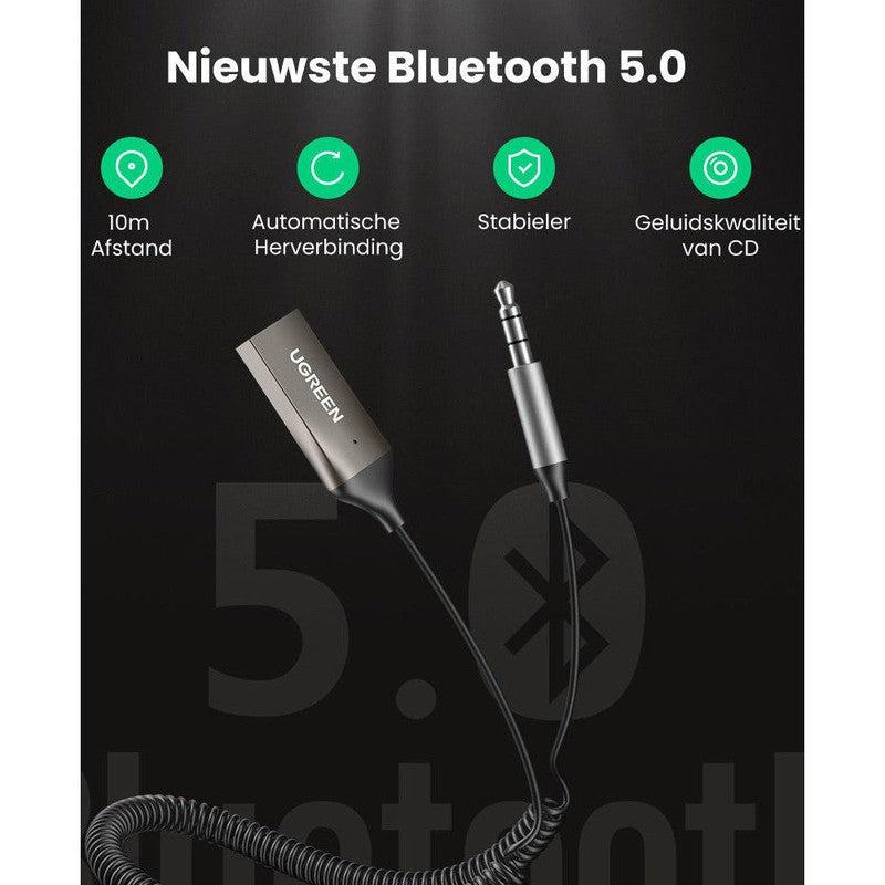 UGREEN Bluetooth Receiver Auto Audio Aux naar USB Kabel Grijs