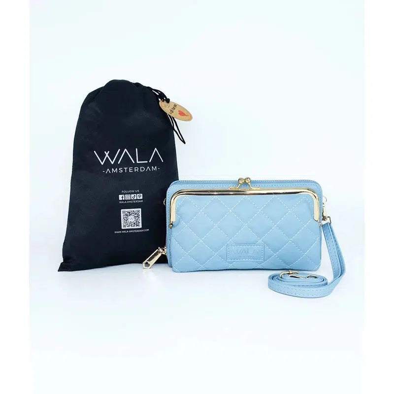 WALA AMSTERDAM® Julia Vegan Lederen Telefoontasje Crossbody - Blauw