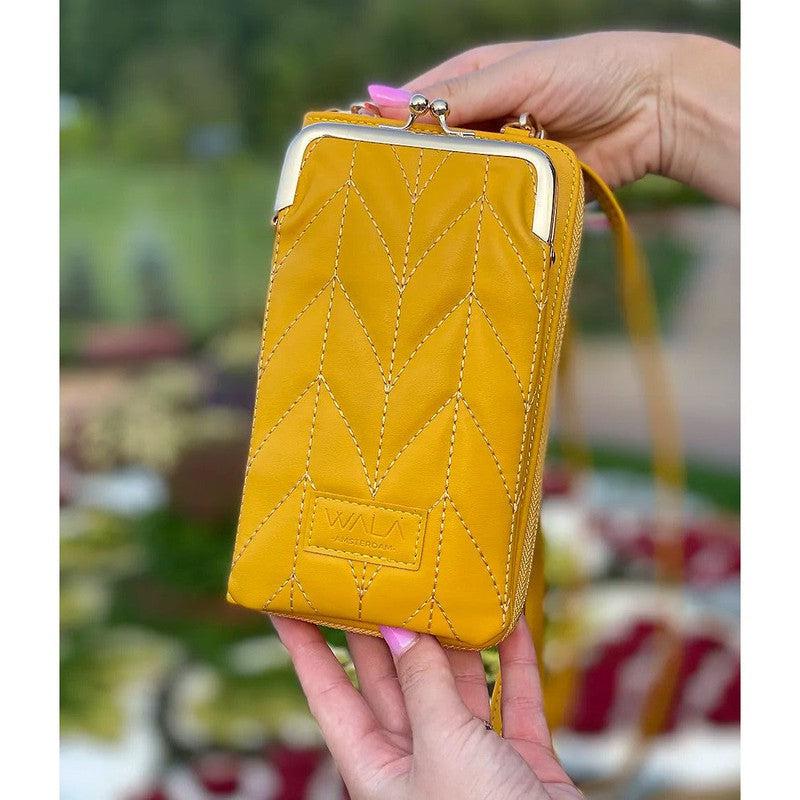 WALA AMSTERDAM® Vegan Lederen Telefoontasje Crossbody - Geel