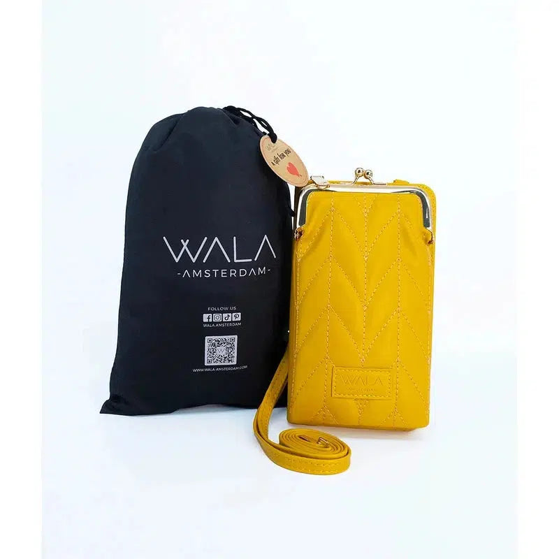 WALA AMSTERDAM® Vegan Lederen Telefoontasje Crossbody - Geel