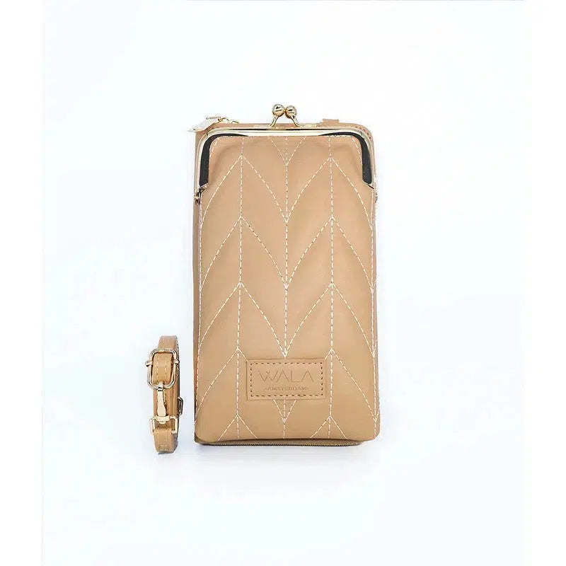 WALA AMSTERDAM® Vegan Lederen Telefoontasje Crossbody - Khaki