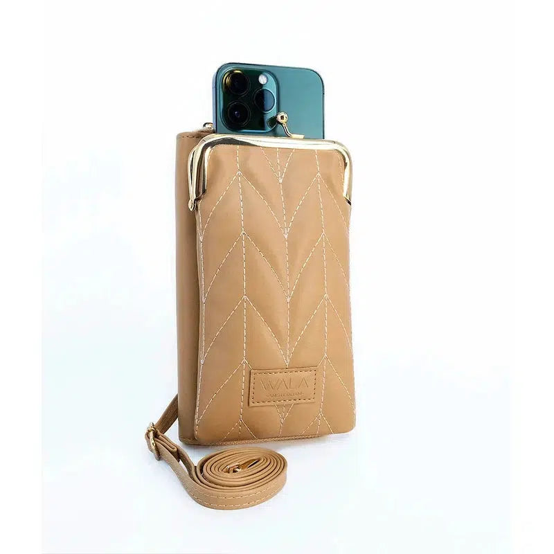 WALA AMSTERDAM® Vegan Lederen Telefoontasje Crossbody - Khaki