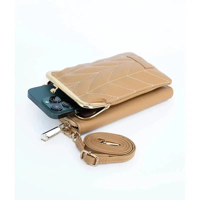 WALA AMSTERDAM® Vegan Lederen Telefoontasje Crossbody - Khaki