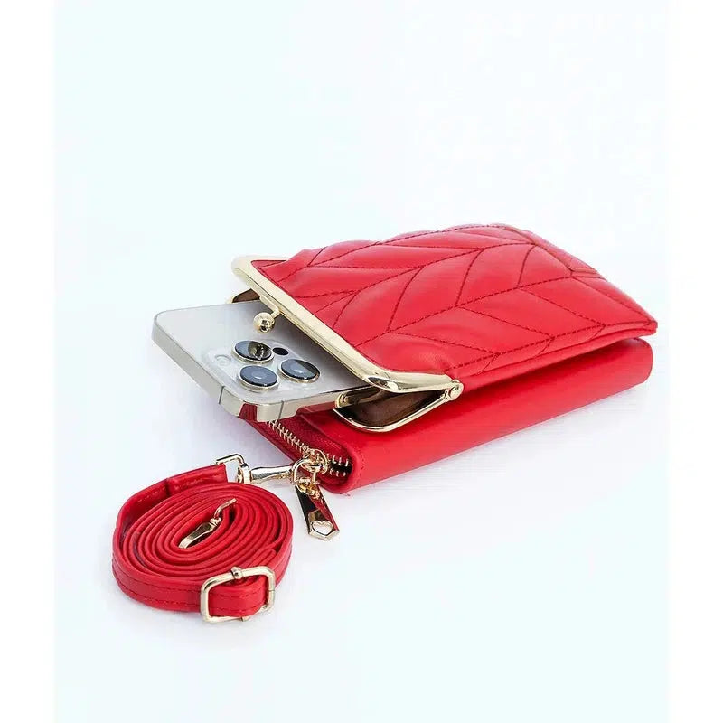 WALA AMSTERDAM® Vegan Lederen Telefoontasje Crossbody - Rood