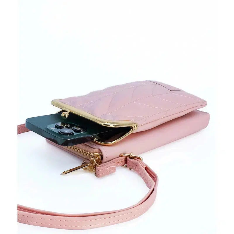 WALA AMSTERDAM® Vegan Lederen Telefoontasje Crossbody - Roze